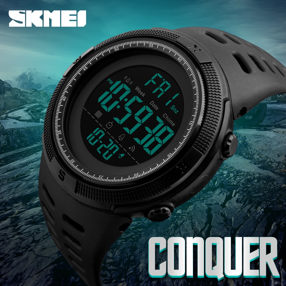 Skmei 1251 นาฬิกาข้อมือดิจิทัล กันน้ํา 50 เมตร สําหรับผู้ชาย