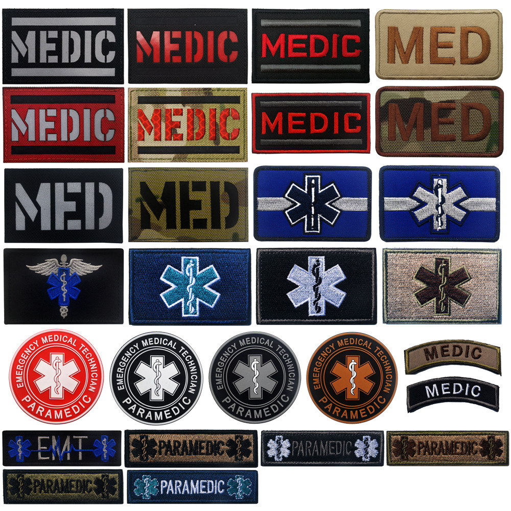 MEDIC Medical Emergency ปัก Armband ผ้าสะท้อนแสง Morale Badge Velcro Patch