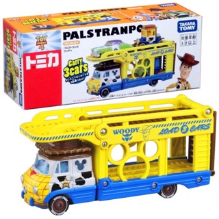 แท้ 100% จากญี่ปุ่น โมเดล ดิสนีย์ ทอยสตอรี่ รถบรรทุก วู้ดดี้ Takara Tomy Tomica Disney Toy Story Carrier Cart (Woody)