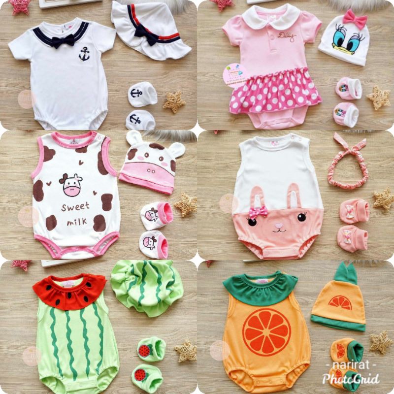 ชุดเด็กอ่อน เซ็ทหมวกพร้อมถุงเท้า  0-8month