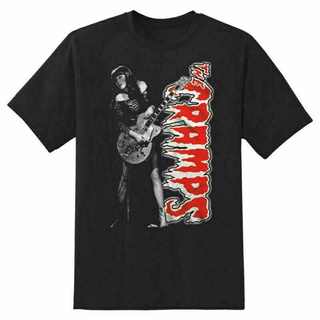 วินเทจ The Cramps วงผู้ชายเสื้อยืดเสื้อยืดผ้าฝ้ายสีดําตลกของขวัญวินเทจสําหรับผู้ชาย Og;