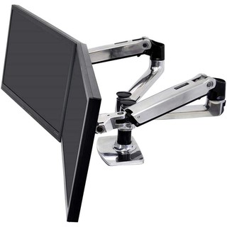 [ผ่อน0%] Ergotron LX Dual Side-by-Side Arm (polished aluminum) Two-Monitor Mount EGT-45-245-026 (10Y Warranty)