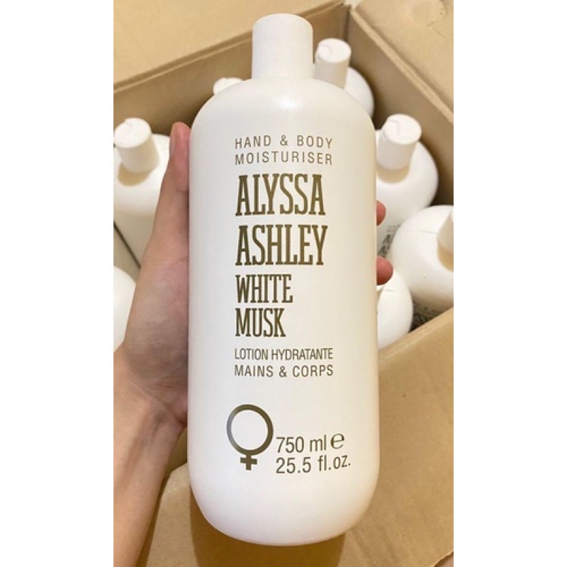 Alyssa Ashley White Musk Hand & Body Moisturiser ฝาขาว 750ml.