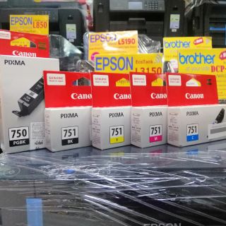 ตลับหมึกอิงค์เจ็ท Canon PGI-750, CLI-751 แยก 5สี (ของแท้ศูนย์) บรรจุกล่อง​