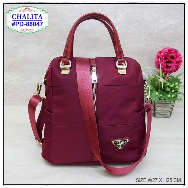 กระเป๋าถือสามารถเป้ได้สะพายข้างได้ ยี่ห้อ Chalita