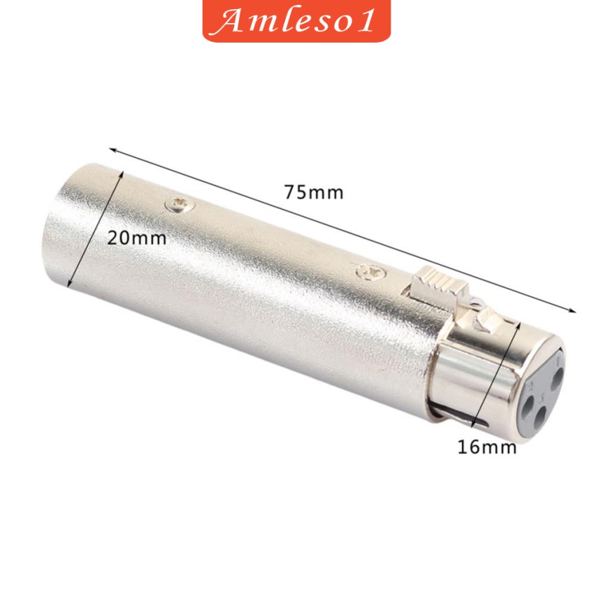 ( Amleso1 ) 3 Pin Xlr Audio Video Male To Female อะแดปเตอร์เชื่อมต่อสายเคเบิ้ล