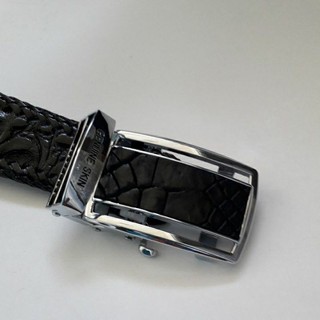 crocodile Belt 1.4x50 inches  Black  เข็มขัดหนังจระเข้แท้