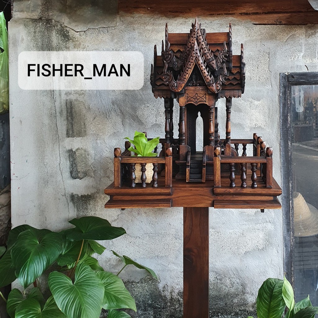 ศาลพระภูมิ แบบจัตุรมุข (Thai spirit house) 40x40x75 Cm.