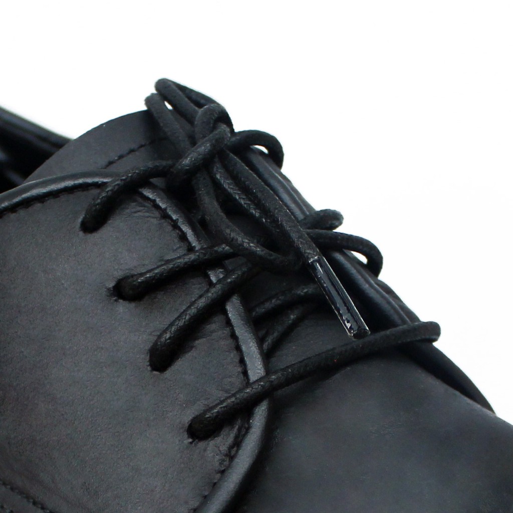 HITAM LILIN MR Shoelaces RD01 Black Pearl Waxed Shoelaces 2-3mm Round 50cm 60cm 70cm 80cm 90cm 100cm 120cm 150cm (Waxed Laces) - เชือกผูกรองเท้าระดับพรีเมียมสีดํา