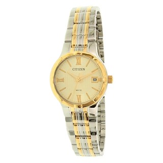 CITIZEN Womens Quartz Stainless Steel Date Watch รุ่น EU6024-59P - 2กษัตริย์ Silver/Gold