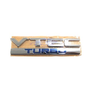 (1ชิ้น) VTEC TURBO LOGO แผ่นป้ายติดท้ายรถ ฮอนด้า ซีวิค ทุกรุ่น สีชุบ HONDA โลโก้ STICKER โลโก้ สติ๊กเกอร์ งานเทียบ