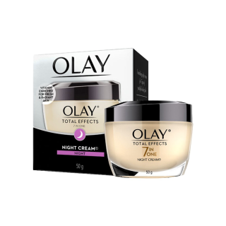 [ขายดี]Olay โอเลย์ โททัล เอฟเฟ็คส์ 7 อิน 1 ไนท์ ครีม สูตรป้องกันริ้วรอย สำหรับกลางคืน 50กรัม (บำรุงผิวหน้า/ครีมบำรุง)