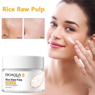 ครีมนมข้าว Bioaqua ครีมบำรุง ผิวหน้า เนียนนุ่ม ขาว ใส ผิว กระชับ 50 กรัม Bioaqua Rice Raw Pulp Cream