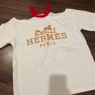 เสื้อคอวายสกีนลาย Hermes