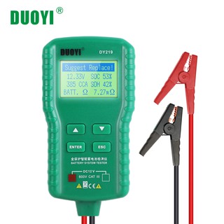 DUOYI DY219 12 v เครื่องทดสอบแบตเตอรี่รถยนต์