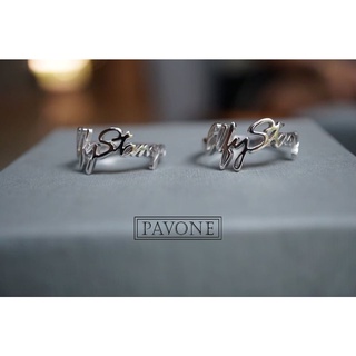 Pavone Jewelry แหวนเงินแท้💍 แหวนตัวอักษรชื่อ เลือกชุบทอง18k /ชุบทองคำขาว /ชุบโรสโกลด์