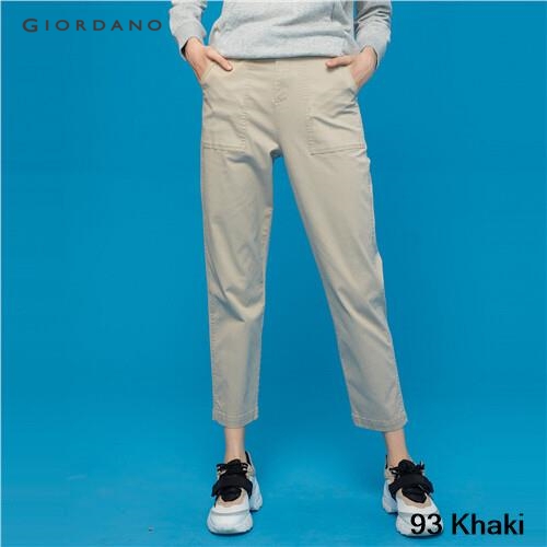 GIORDANO WOMEN Solid mid-rise ankle-length casaul pants 90429317