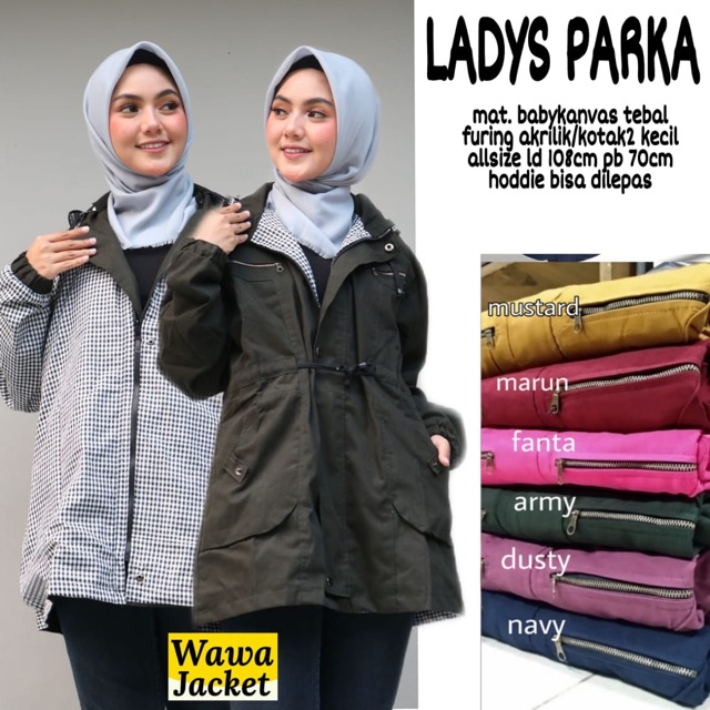Ladys parka วัสดุผ้าใบเด็กหนา เสื้อแจ็คเก็ตผู้หญิง parka ผู้หญิง
