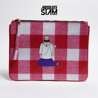 ABSOLUTE SIAM กระเป๋า Clutch ลายนายกวัก สีแดง