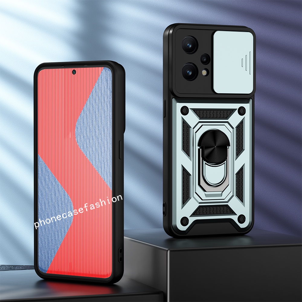 เคสโทรศัพท์มือถือ ป้องกันเลนส์ กันกระแทก พร้อมสไลด์ปิดด้านหลัง แฟชั่น สําหรับ Realme 9 Pro Plus + 9i