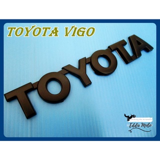 TOYOTA VIGO EMBLEM BADGE LOGO STICKER "BLACK" (size 15x2.5 cm.) // โลโก้ สติ๊กเกอร์ ข้อความ TOYOTA สีดำ พร้อมกาวติด