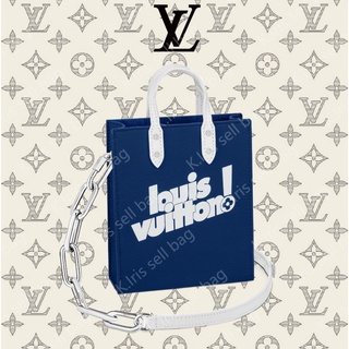 Louis Vuitton/ LV/ SAC PLAT XS กระเป๋าถือ สีฟ้าพิเศษ