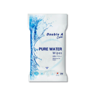 Double A Care Pure Water Wipes ทิชชู่เปียก ผ้าเช็ดทำความสะอาดผิวสูตรอ่อนโยน บรรจุ 20 แผ่น/แพ็ค