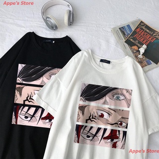 【ผ้าฝ้ายแท้】Appes Store 2022 เสื้อยืดพิมพ์ลายการ์ตูนญี่ปุ่น Jujutsu Kaisen Gojo Satoru ทรงหลวมสําหรับผู้หญิง เสื้อยืดผ้