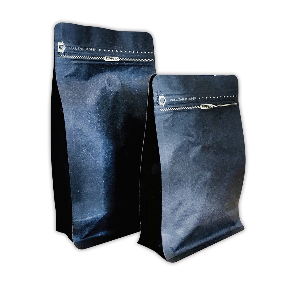 ถุงกาแฟ เมทัลไลท์ ติดวาล์ว ตั้งได้ มีซิปล็อค ขยายข้าง (ขนาดบรรจุ 250-500กรัม) 13x20+7cm. / 13.5x26+7