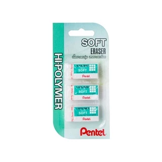 Pentel (เพนเทล) ยางลบ Hi-polymer / Soft Lightแพ็ค 3 ชิ้น ยางลบดินสอ ของแท้ สมใจเครื่องเขียน Somjai