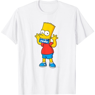 เสื้อยืดผ้าฝ้ายพรีเมี่ยม เสื้อยืด พิมพ์ลาย The Simpsons Bart Simpson Rude Mouth สําหรับผู้ชาย