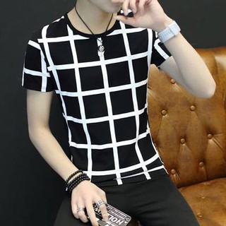 ##สินค้าพร้อมส่ง## เสื้อยืดขนสั้นคอกลมแฟชั่นผู้ชาย