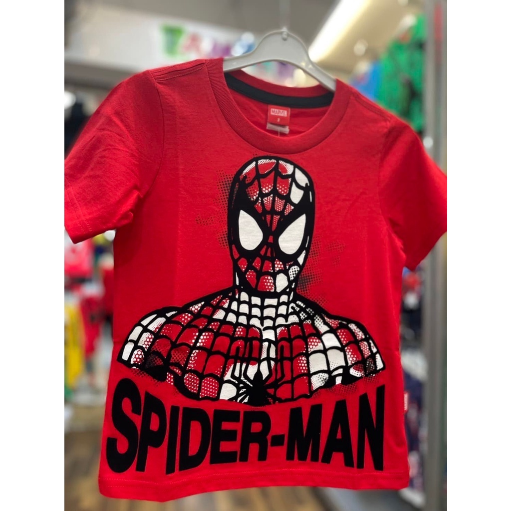 เสื้อยืดMavel Studio Spider สกรีนกำมะหยี่สีแดง