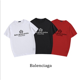 [S-5XL]Balenc&amp;ga เสื้อยืดแขนสั้น ผ้าฝ้าย พลัสไซซ์ สําหรับผู้ชาย และผู้หญิง