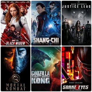 DVD หนังแอคชั่น ☆Shang-Chi☆Black Widow☆Snake Eyes☆Mortal Kombat☆GodZilla vs Kong☆Justice League 6 เรื่องดัง #แพ็คสุดคุ้ม