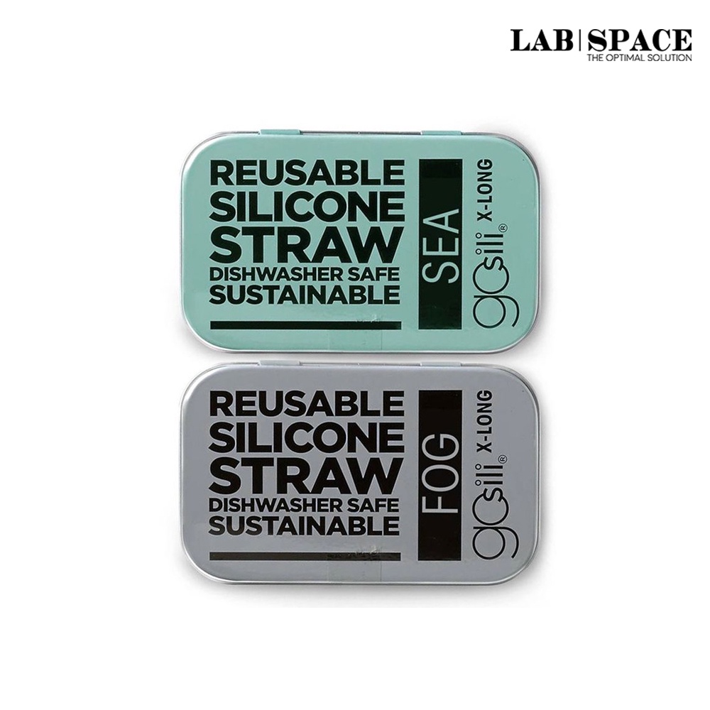GOSILI X-LONG SILICONE STRAW WITH TRAVEL CASE 2PK