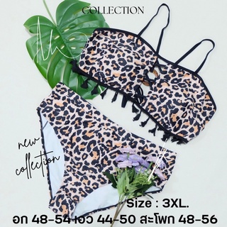 🔥Plus Size🔥ชุดว่ายน้ำบิกินี่แฟชั่น Plus Size สายฝอนำเข้าใส่ไปทะเล bikini summer sea(size ระบุในรูป)
