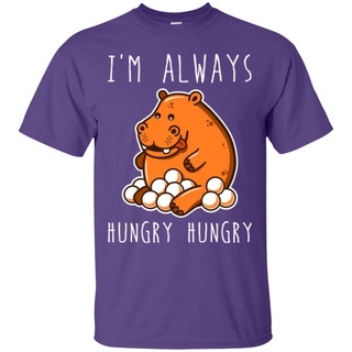 คอลูกเรือเสื้อยืด พิมพ์ลาย Hungry Hungry สําหรับผู้ชายS-5XL