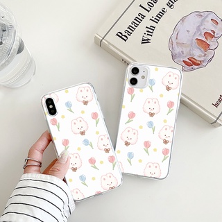 little rabbit เคสไอโฟน  iPhone 11 พลัส cute 7 8 12 13 plus se2020  pro max phone case Xr 14 promax 8 Xs X max เคส นิ่ม