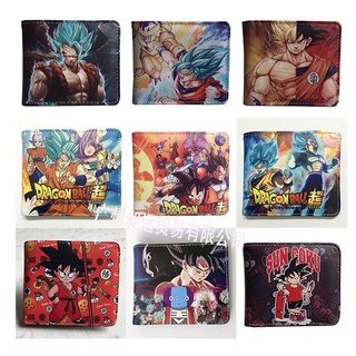 กระเป๋าสตางค์ หนัง PU ใบสั้น ลายการ์ตูน Dragon Ball Son Goku 20% สไตล์ญี่ปุ่น สําหรับนักเรียน วัยรุ่น