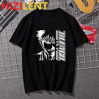 เสื้อยืดโอเวอร์ไซส์Bleach Ichigo Funny Anime T เสื้อแฟชั่นบุรุษแขนสั้นผ้าฝ้ายเสื้อยืดแนวโน้มบุคลิกภาพ teeS-3XL