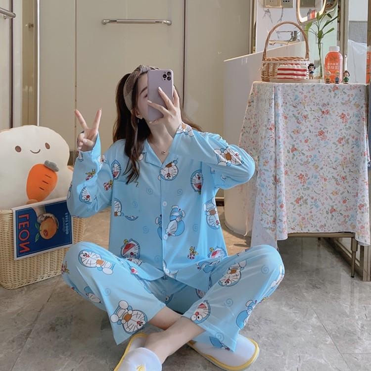 ชุดนอน ชุดนอนขายาวแขนยาว ชุดนอนผู้หญิง ชุดนอนลายน่ารัก ชุดนอนผู้หญิงผ้า ...