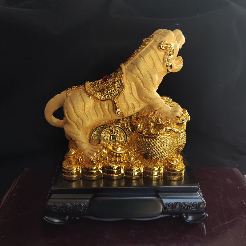 เสือ12ราศี เสือแก้บนนำโชค รูปปั้นเสือทอง เสือฮวงจุ้ยขอพรเสือตั้งศาล ตุ๊กตาเสือ เสือตั้งโต๊ะของขวัญ老虎 - รูปที่ 2