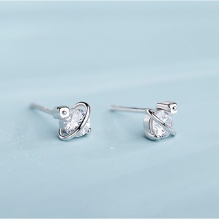 106-littlegirl gifts-Mini planetearring ต่างหูเงินแท้s925 รูปดาวเสาร์