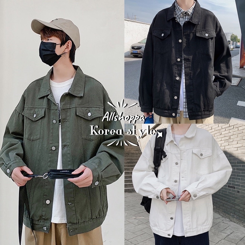 Allshoppa | ! Oppa denim Jacket เสื้อแจ็คเก็ตเสื้อยีนส์ผู้ชาย เสื้อคลุมยีนส์ผู้ชายสไตล์เกาหลี ☀️