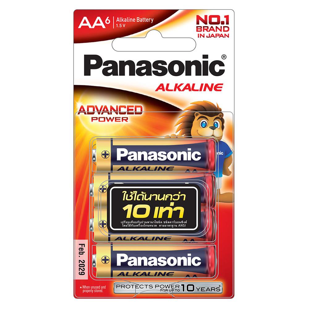 ถ่านอัลคาไลท์ PANASONIC AA LR6T แพ๊ค 6 ก้อน