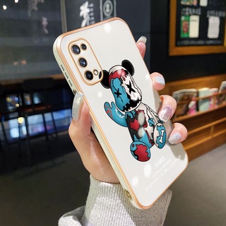 เคสซิลิโคนนิ่ม ขอบสี่เหลี่ยม ลายหมี สําหรับ Realme X7 Pro 4G X7 Pro 5G