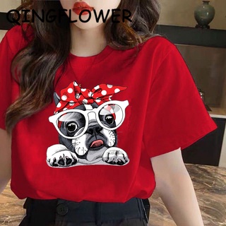 cartoon red tees New 2021 Fashion Summer เสื้อยืด t shirt Male women  เสื้อแขนสั้น short sleeved Male Casual พิมพ์การ์ตู