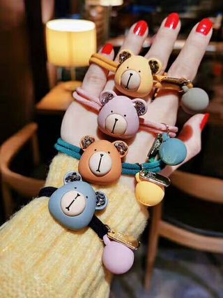 ยางรัดผมหมี หูไดอะมอนด์ แฟชั่น น่ารัก ยางมัดผม ยางรัดผม