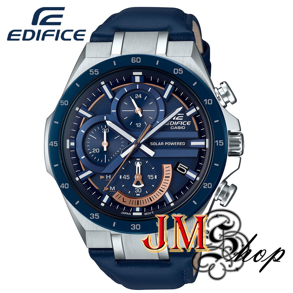 Casio Edifice นาฬิกาขือมือผู้ชาย สายหนัง รุ่น EQS-920BL-2AVUDF (สีน้ำเงิน)